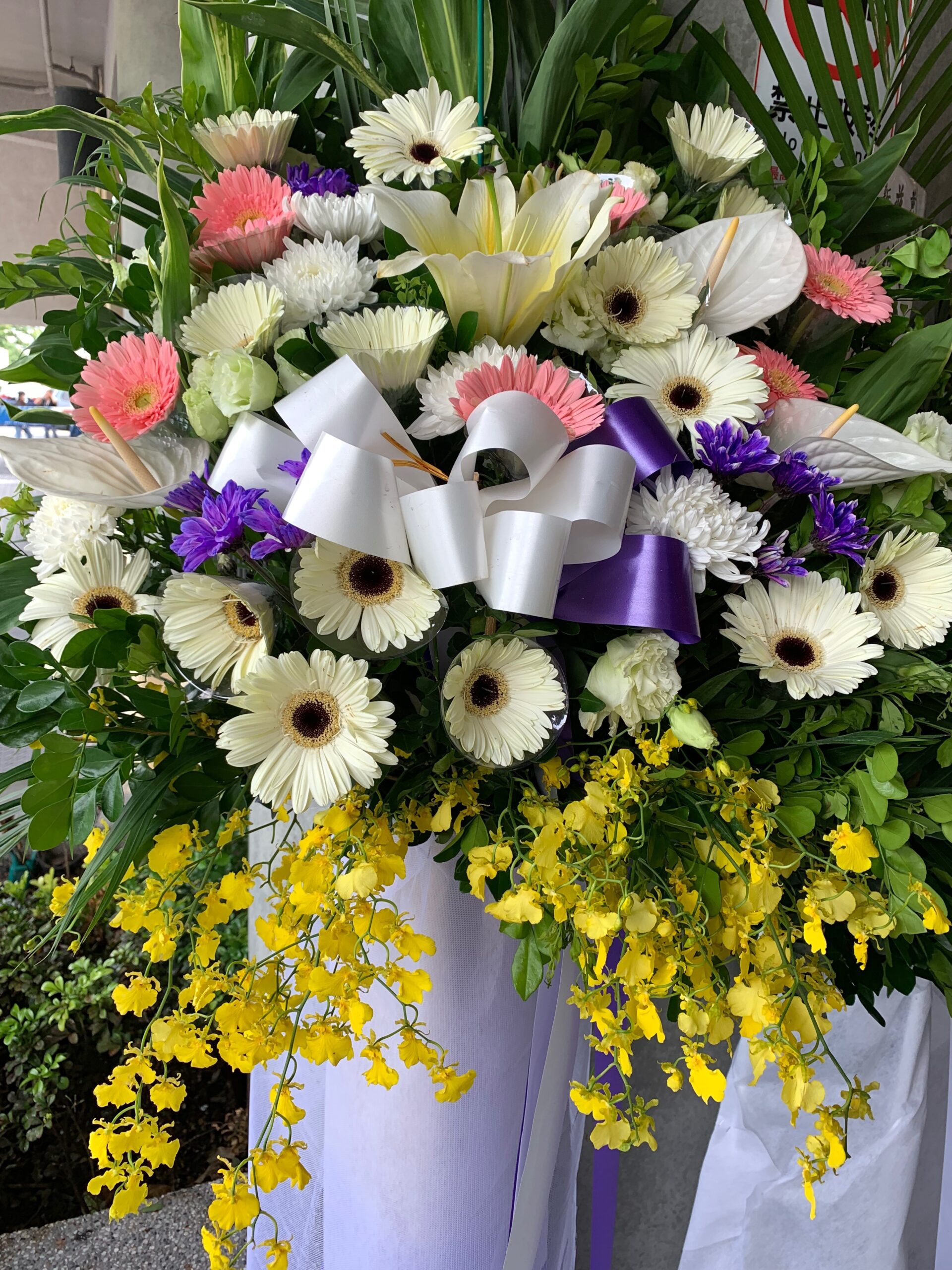 編號:A0002----高雅白太陽花籃